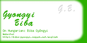gyongyi biba business card
